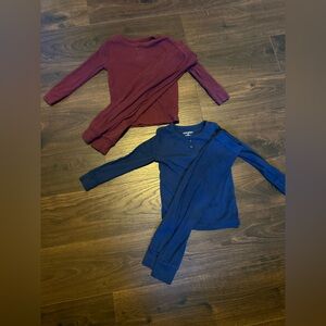 Old Navy 2T ribbed knit pajama bundle burgundy and navy 
- 2 pairs